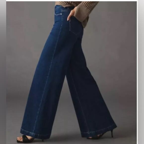 HUDSON ROSIE HIGH RISE WIDE LEG‎ MATERNITY CARRIBEAN BLUE JEANS SIZE 25 - Picture 1 of 10